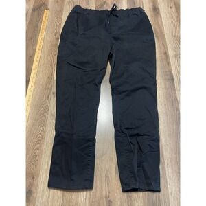 Ocean Current Pants, Mens Size Large, Black, Tie Waist, Straight Leg, Pockets